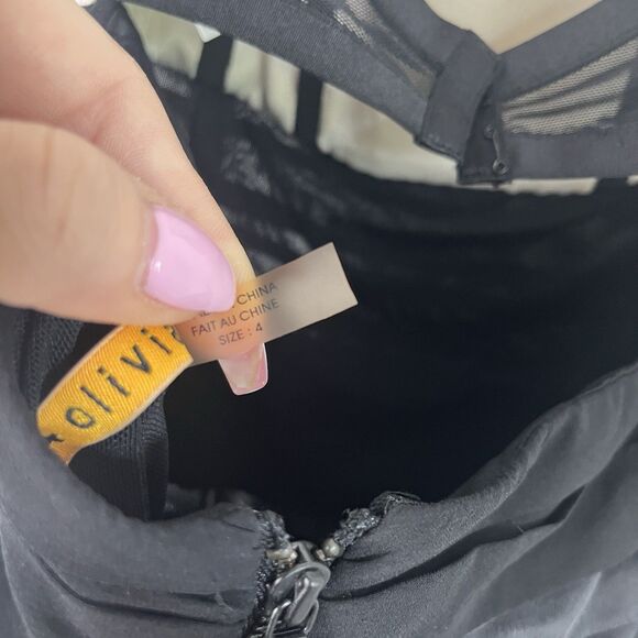 NWT Alice + Olivia Color Block Strapless Dress Black White 4 Cocktail Clubbing - Picture 5 of 10